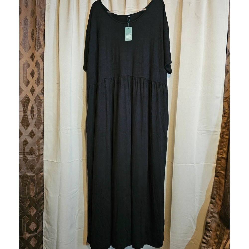 NWT June Fish Women's Black Long Comfort Dress Size 6XLarge